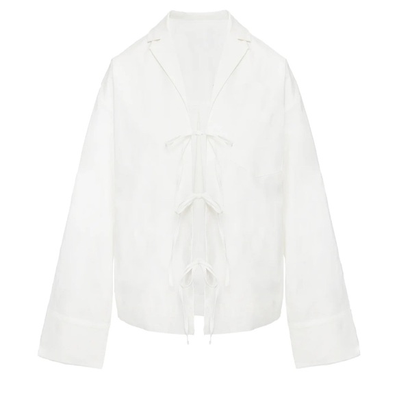 Princess Polly Spiri White Tie-Front Blouse - Picture 2 of 16